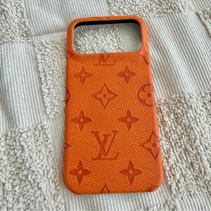 iPhone 17 Pro Max Orange Embossed Trendy Fashion Case